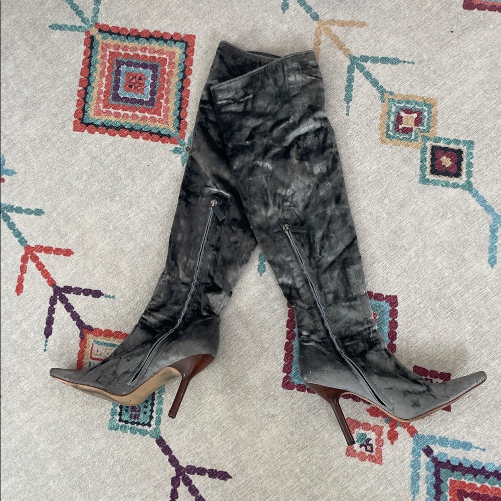 Gucci Velvet Over the knee boots - Picture 5 of 11